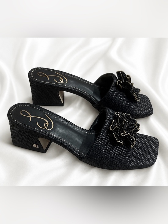 Sam Edelman Shoes - Sam Edelman Women’s Winsley Floral Block Heel Slide Sandals Size 6.5 Black